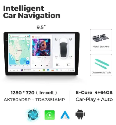 Obrázok produktu pre Multimediálne autorádio - Autorádio s CarPlay - Autorádio s Android Auto - 2-DIN multimediálny systém - Univerzálne autorádio
