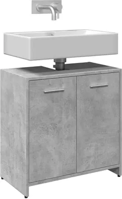 Produktbild von "2026 Promotion" Waschbeckenunterschrank Betongrau 60x33x60 cm - Holzwerkstoff - Badezimmer CC31617