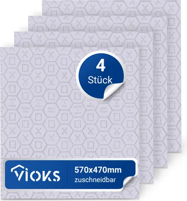 Produktbild von Fettfiltermatte universal 4Stk Vliesfilter Vliesstoff 570x470mm Filter mit Sättigungsanzeige für Dunstabzugshaube