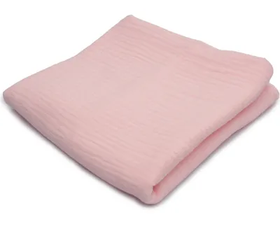 Obrázek produktu pro Bavlněná mušelínová tkanina, dvojitá gáza, pudrově růžová 50 x 130 cm
