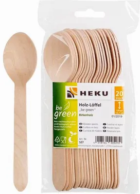 Produktbild von Holz-Löffel, 20 Stück Länge 15,7cm - "be green" Birke