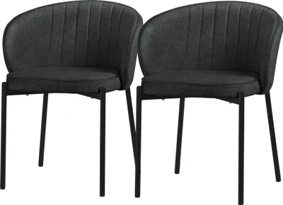 Produktbild von ML-Design Esszimmerstühle 2er Set Anthrazit Küchenstühle mit Stoffbezug Metallbeinen Wohnzimmerstuhl Rückenlehne Polsterstühle für Esszimmer & Küche