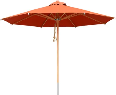 Produktbild von anndora Sonnenschirm - Terracotta Rot - Sonnenschirm 3,5m rund mit Holz Buche - Stoff terracotta - UV Schutz -