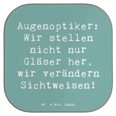 Produktbild von Mr. & Mrs. Panda Holzuntersetzer Spruch Augenoptiker Sichtweise - Meeresbrise - Geschenk, Untersetzer Glas, Beruf, Brillenmode, Coaster, Brillengläser, Berufsprodukte
