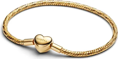 Produktbild von Pandora Armband Facetten Herzverschluss 14 K Vergoldet 564236C00-18 cm