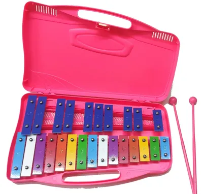 Immagine prodotto di Metallofono cromatico glockenspiel - 25 note - Rosa - 25 piastre con custodia
