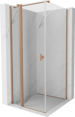 Image de Mexen Mist T cabine de douche battante 90 x 90 cm, transparent, cuivre brossé - 8A4T-090-090-65-00
