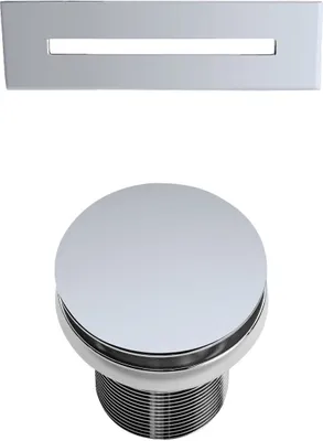 Produktbild von Ablaufventil und Überlaufverkleidung für Badewannen in Chrom