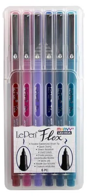Immagine prodotto di Set di penne a pennello Marvy Uchida Le Pen Flex Jewel 6 colori