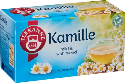 Produktbild von Teekanne Kamille 20 verpackte Doppelkammerbeutel Kamillentee 30g