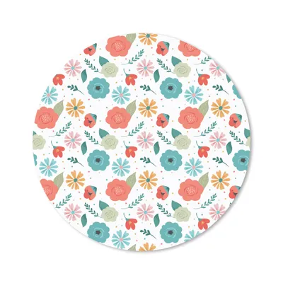 Produktbild von MuchoWow® Mauspad Mousepad Blumen - Blätter - Muster 50x50 cm - Mousepads - Maus Mat - Pad - Mausunterlage - Vinyl