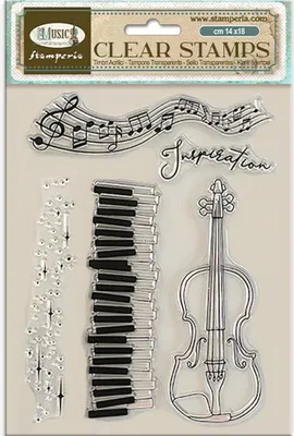 Produktbild von STAMPERIA Clear Stamps - Music Cello Instrumente