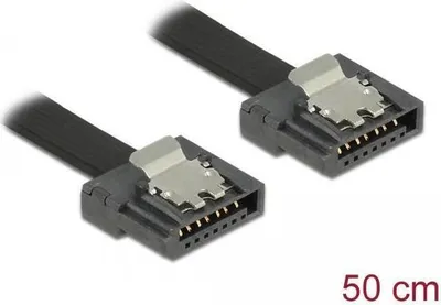 Produktbild von DeLOCK 0.5m SATA III, 0,5 m, SATA III, SATA 7-pin, SATA 7-pin, Männlich/Männlich, Schwarz