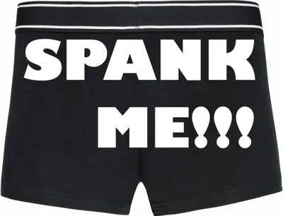 Produktbild von Boxershorts - Mann - Boxer-0016-man-black-h-S - schwarz - S - hinten - SPANK ME!!! - lustiges Motiv - Spruch - Unterwäsche - Unterhose - Freizeit - lustig