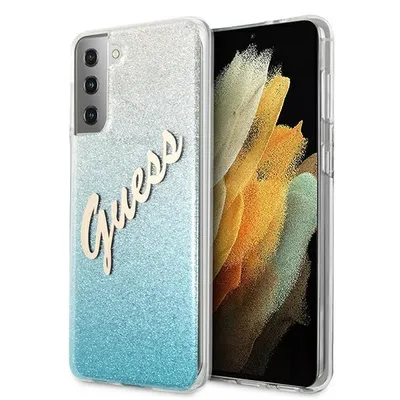 Produktbild von Guess Guhcs21Mpcuglsbl S21+ G996 Blau/Blaues Hardcase Mit Glitzerndem Farbverlaufsskript
