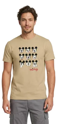 Produktbild von Mickey & Minnie Mickey Mouse Gesichtsausdrücke Männer T-Shirt, M, Sandbeige