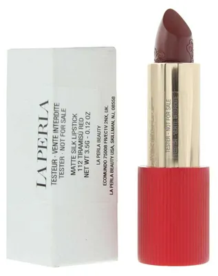 Zdjęcie produktu dla La Perla Matte Silk, matowa pomadka w kremie, odcień 112 Tiramisu, czerwony, 3,5 g. *Produkt testowy