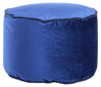 Image de Pouf Rond Taj Mahal en Velours Bleu