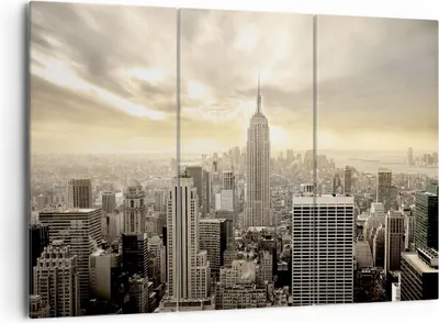 Produktbild von Bild auf Leinwand - Leinwandbild - Stadt Wolkenkratzer Manhattan New York - 165x110cm - Wand Bild - Wanddeko - Leinwanddruck - Bilder - Kunstdruck - Leinwand bilder - Wandkunst - CE165x110-2630
