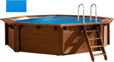Produktbild von Interline Sommerabdeckung Bali Ø 6,55 m 8-Eck, Poolabdeckung, Überirdischer Pool, Zahl 8 Form, Blau, 0,4 mm, 6550 mm