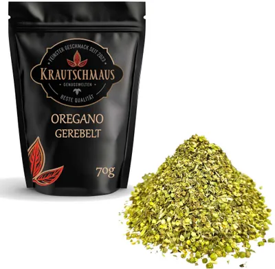 Produktbild von 70g Oregano gerebelt von Krautschmaus, schonend getrocknet, voller Geschmack