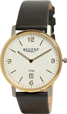 Produktbild von Regent Leder Herren Uhr Armbanduhr Quarz schwarz Lederarmband D2UR1094061