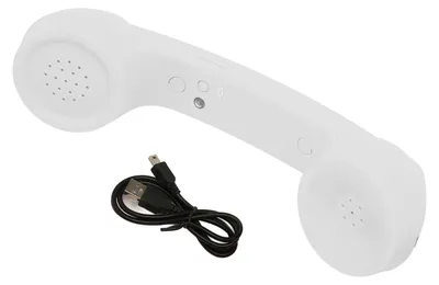 Produktbild von Bluetooth-Telefonhörer, Retro-Strahlungsfest, wiederaufladbarer kabelloser Handy-Empfänger, Weiß