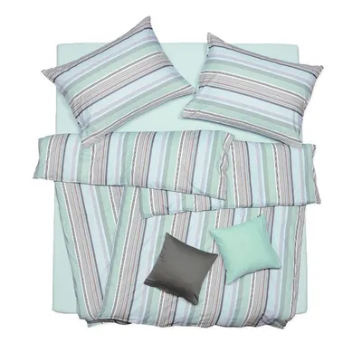 Obrázek produktu pro SCANquilt povlečení KLASIK pruhy tyrkysová 100% bavlna 140 x 200/70 x 90 cm