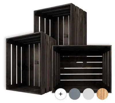 Productafbeelding van Creative Deco 3 x Decoratieve Natuurlijke Houten Doos, 50 x 40 x 30 cm