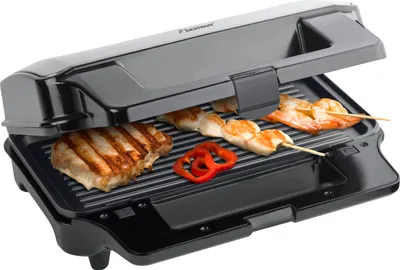 Produktbild von Bestron Antihaftbeschichteter 3-in-1 Sandwich-Kontaktgrill, 900 W, Schwarz