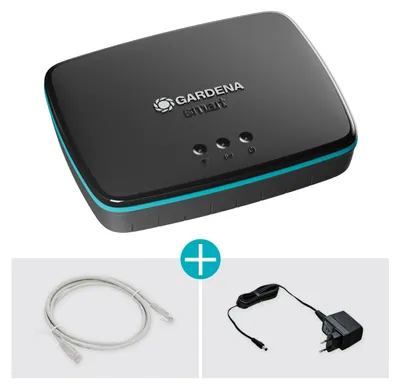 Produktbild von Gardena smart Gateway: Verbindungsgerät für alle Gardena smart Produkte, Anbindung an vorhandenen Router über LAN-Kabel oder Wlan, Steuerung