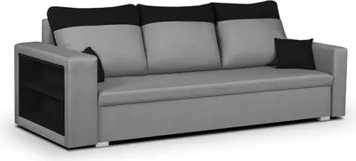 Produktbild von 3-Sitzer-Sofa mit Schlaffunktion PABLO1 - Hellgrau/Schwarz