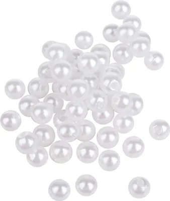 Produktbild von VBS Wachsperlen, Ø 6 mm, 60 Stück Wachsweiß