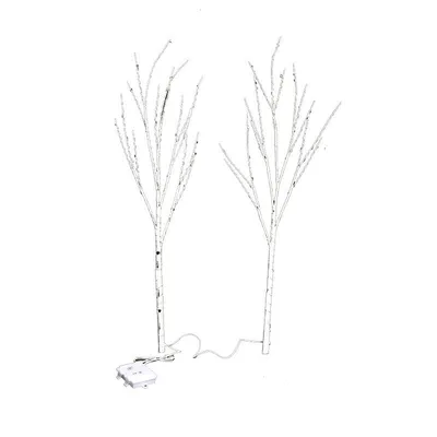 Produktbild von 3x Zweiglichter Weihnachtsdekoration - 70 LED Lichterbaum, 50cm Warmweiß Batteriebetrieben mit Timer für Weihnachten und mehr