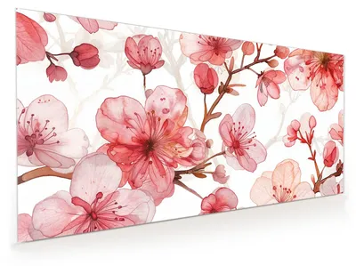 Produktbild von Küchenrückwand Spritzschutz Glas mit Motiv Blumenmuster Blüten 40 x 40 cm
