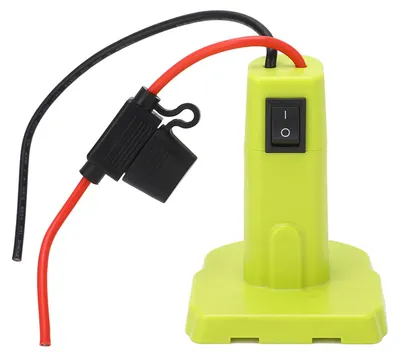 Image de Adaptateur secteur avec fusibles et bornes de connexion pour batteries Ryobi 18V, modèles P102, P103, P104, P105, P107, P108, P109
