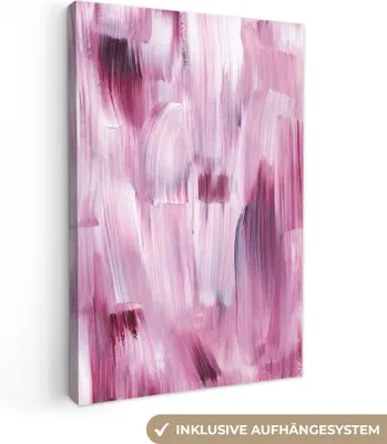 Produktbild von OneMillionCanvasses® - Leinwandbilder - 90x140 cm, Farben - Farbe - Rosa, Wandbilder Kunstdruck Wanddekoration - Foto auf Leinwand - Gemälde auf Holzrahmen  - Wandschmucke - Schlafzimmer