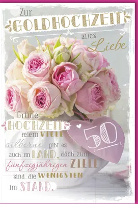 Produktbild von Goldhochzeit - Glückwunschkarte im Format 11,5 x 17 cm mit Umschlag 9