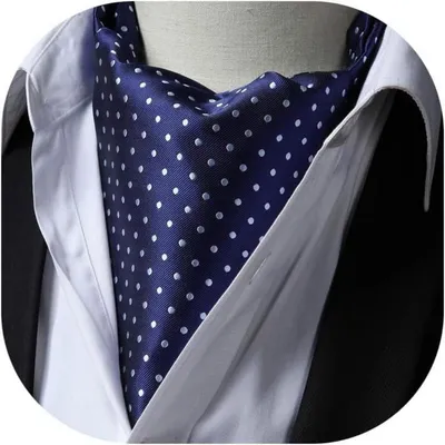Productafbeelding van Herensjaal met stippen, elegant, geschikt voor zakelijk gebruik, marineblauw
