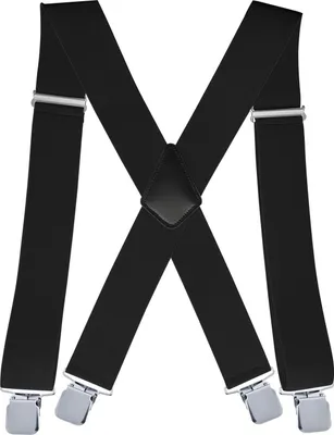 Produktbild von Hosenträger für Herren, 5 cm Hosenträger mit Sehr Starken 4 Metall Clips Hosenträger Einstellbar und Elastisch Einheitsgröße für Männer und Damen