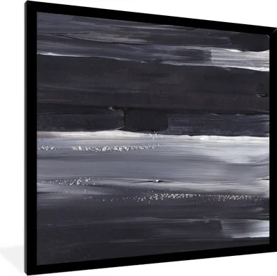 Produktbild von MuchoWow® Gerahmtes Poster Farbe - Abstrakt - Schwarz 40x40 cm - Poster mit Schwarzem Bilderrahmen Wandposter Rahmen Foto Bilder - Mit Rahmen - Wanddekoration Schlafzimmer