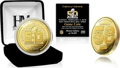 Produktbild von Super Bowl 50 Gold Flip Coin NFL Münze 39mm, vergoldet
