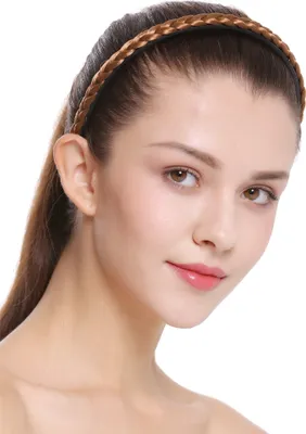 Produktbild von WIG ME UP Geflochtener schmaler Haarreif Dunkelblond CXT-004-341