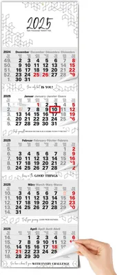 Produktbild von 5 Monatskalender 2025 Wandkalender mit Schieber und verstärkter Aufhängung – Übersichtlicher Kalender 2025 Wandkalender, Motivierende Sprüche, 33 x 115 cm
