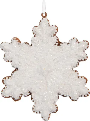 Produktbild von Clayre & Eef Weihnachtsanhänger Schneeflocke 9x1x10 cm Weiß Kunststoff