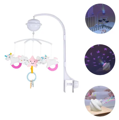 Produktbild von Chipolino Musikmobile Bluetooth-Funktion Projektor Plüschfiguren Universalklemme rosa