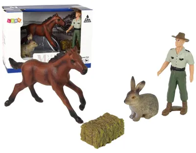 Produktbild von Lean Toys Figurenset Tiere Pferd Hase Landwirt
