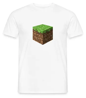 Produktbild von Spreadshirt Pixel Grasblock Männer T-Shirt, S, Weiß