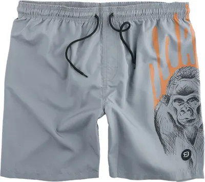 Produktbild von RED by EMP Herren graue Badeshorts mit Gorilla Print S