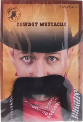 Produktbild von Schnurrbart "Cowboy" zum Western Kostüm | Schwarz